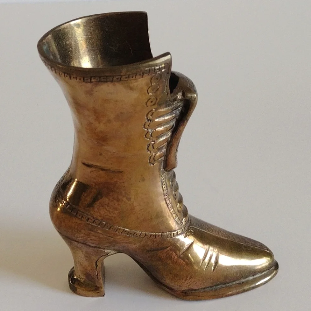Solid Brass Woman's Victorian Boot Enesco India